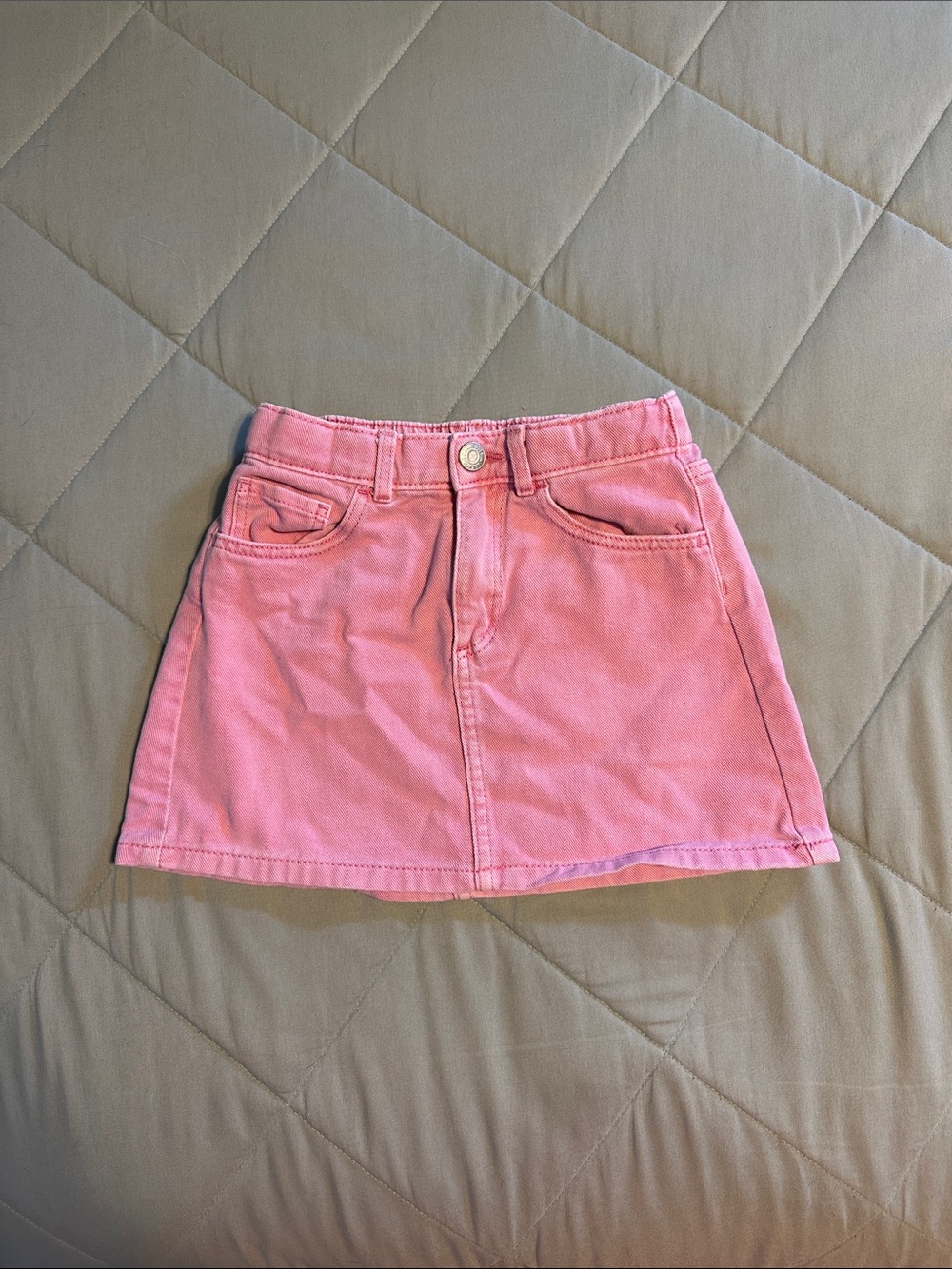 H&M Pink Denim A-Line Girls' Skirt with Pockets